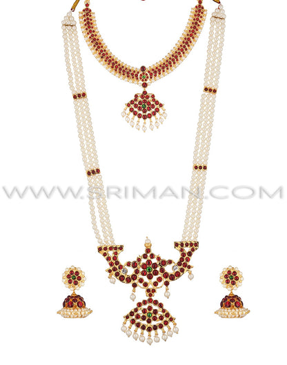 SRIMAN KEMPU long moti haram and necklace