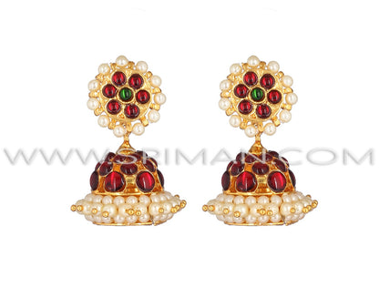 3 Line Red Kemp Immitation Earring(Jumki)