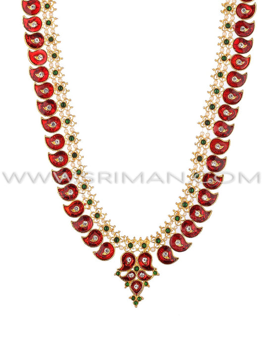 Sriman  red mango desgin long haram