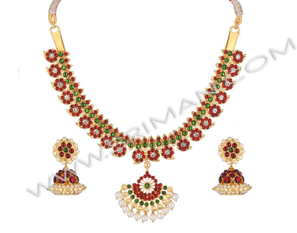 SRIMAN KEMPU MANGO FLOWER DESIGN NECKLACE