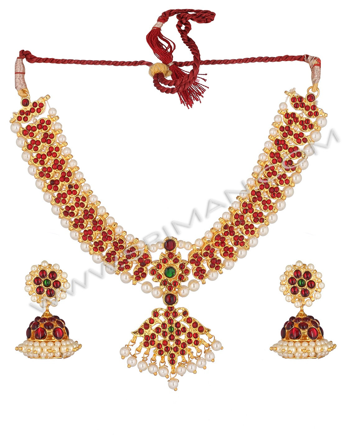 SRIMAN BHARATANATYAM NECKALACE WITH EARINGS