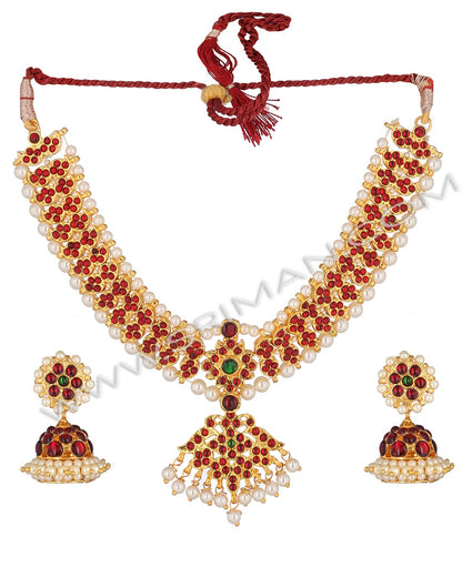 SRIMAN BHARATANATYAM NECKALACE WITH EARINGS