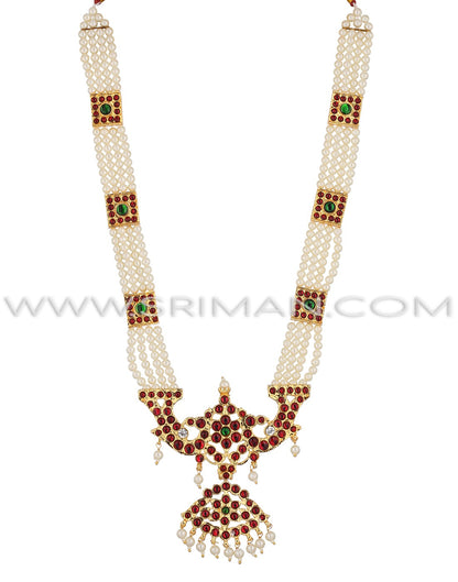 SRIMAN KEMPU CHOKER AND LONG MOTI HARAM