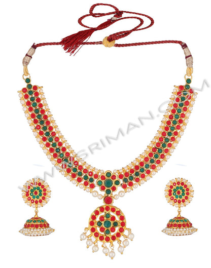SRIMAN SINGLE LOCKET NECKLACE WITH EARINGS