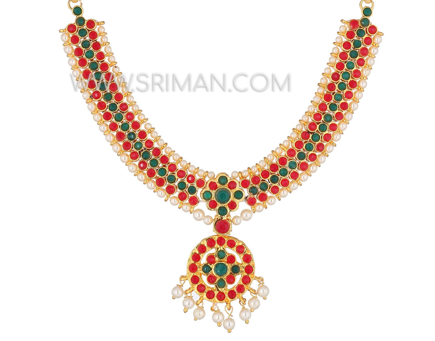 SRIMAN SINGLE LOCKET NECKLACE WITH EARINGS