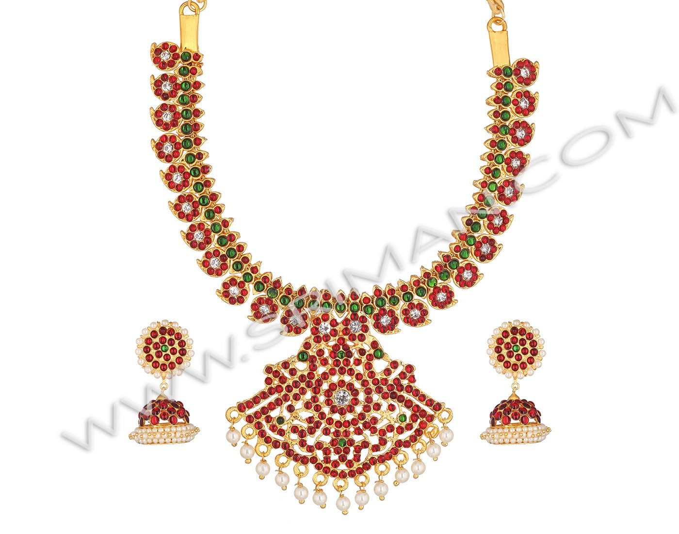 SRIMAN KEMPU SMALL MANGO DESGIN SHORT NECKLACE