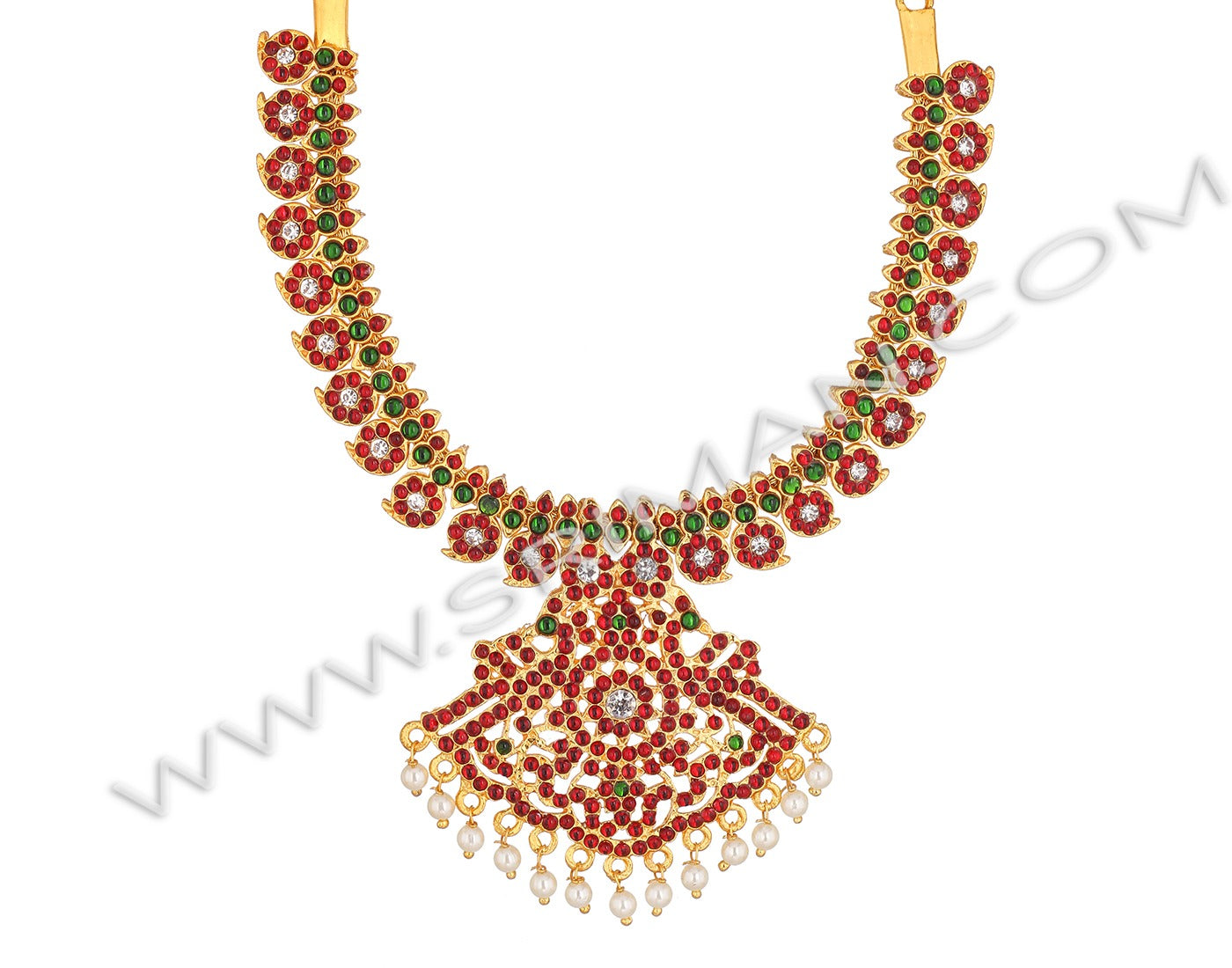SRIMAN KEMPU SMALL MANGO DESGIN SHORT NECKLACE
