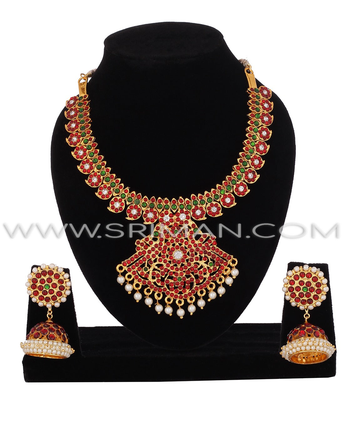 SRIMAN KEMPU SMALL MANGO DESGIN SHORT NECKLACE