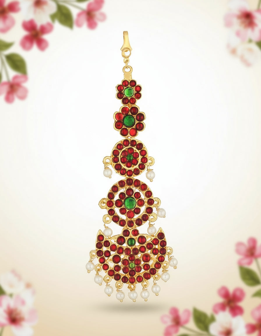 Moti Maangtikka 5 Steps Chutti - SRIMAN Bharatanatyam Temple Jewellery