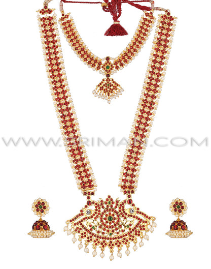 SRIMAN KEMPU LOUTES DESGIN LONG HARAM WITH NECKLACE