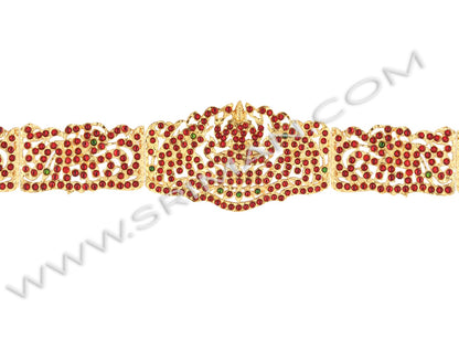 Traditional temple jewellery kempu waist belt
