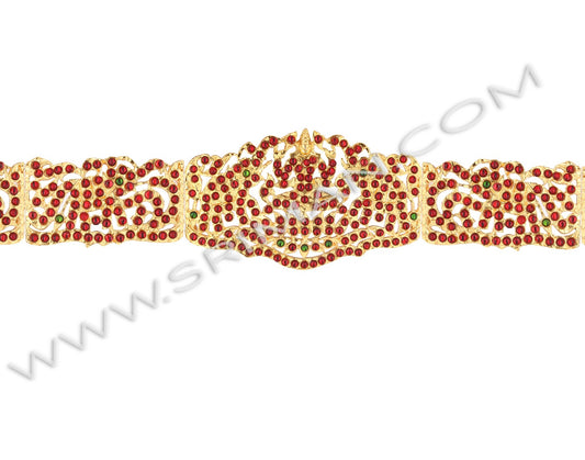 Traditional temple jewellery kempu waist belt