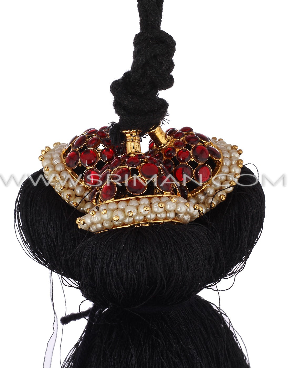 GOLD FINISH STONE KUNJALAM HAIR ACCESSORY FOR WOMEN -OGHAW001 –  www.soosi.co.in