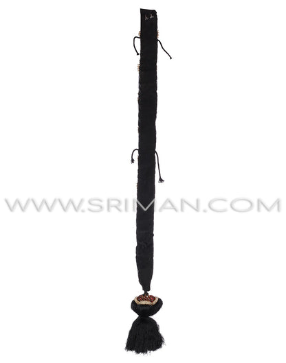 Indian classical dance jada braid adorned with an ornate kunjalam tassel for Bharatanatyam or Kuchipudi