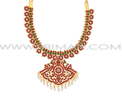 SRIMAN KEMPU TRIPLE HARAM WITH EARINGS