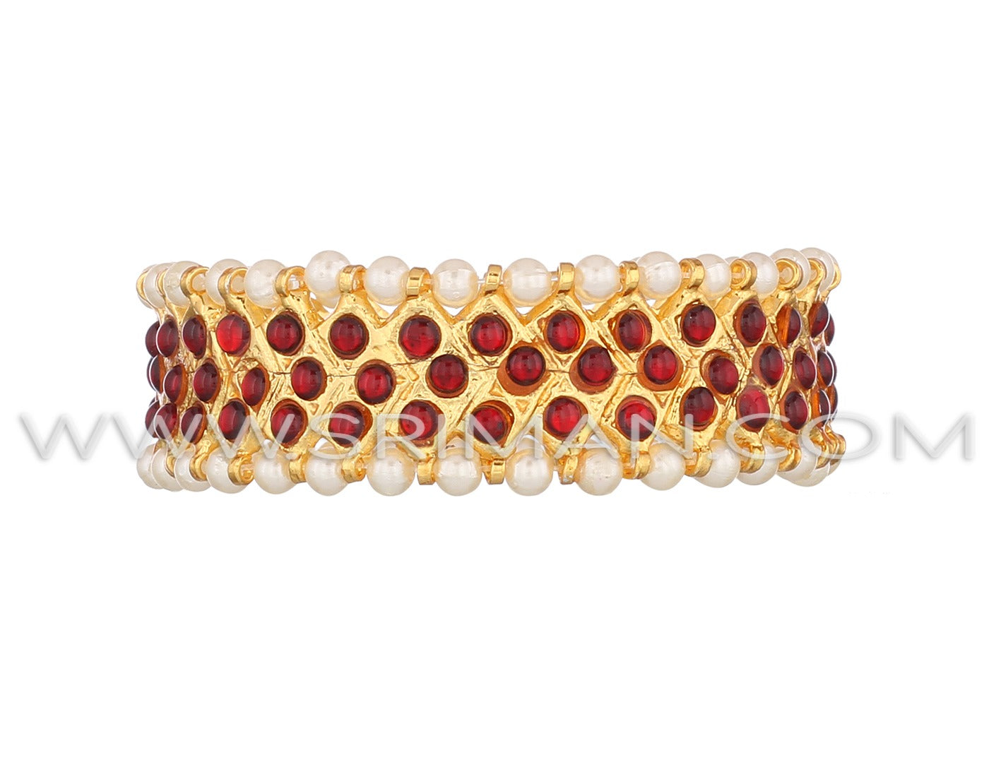 Red Triple Line Kemp Bangle