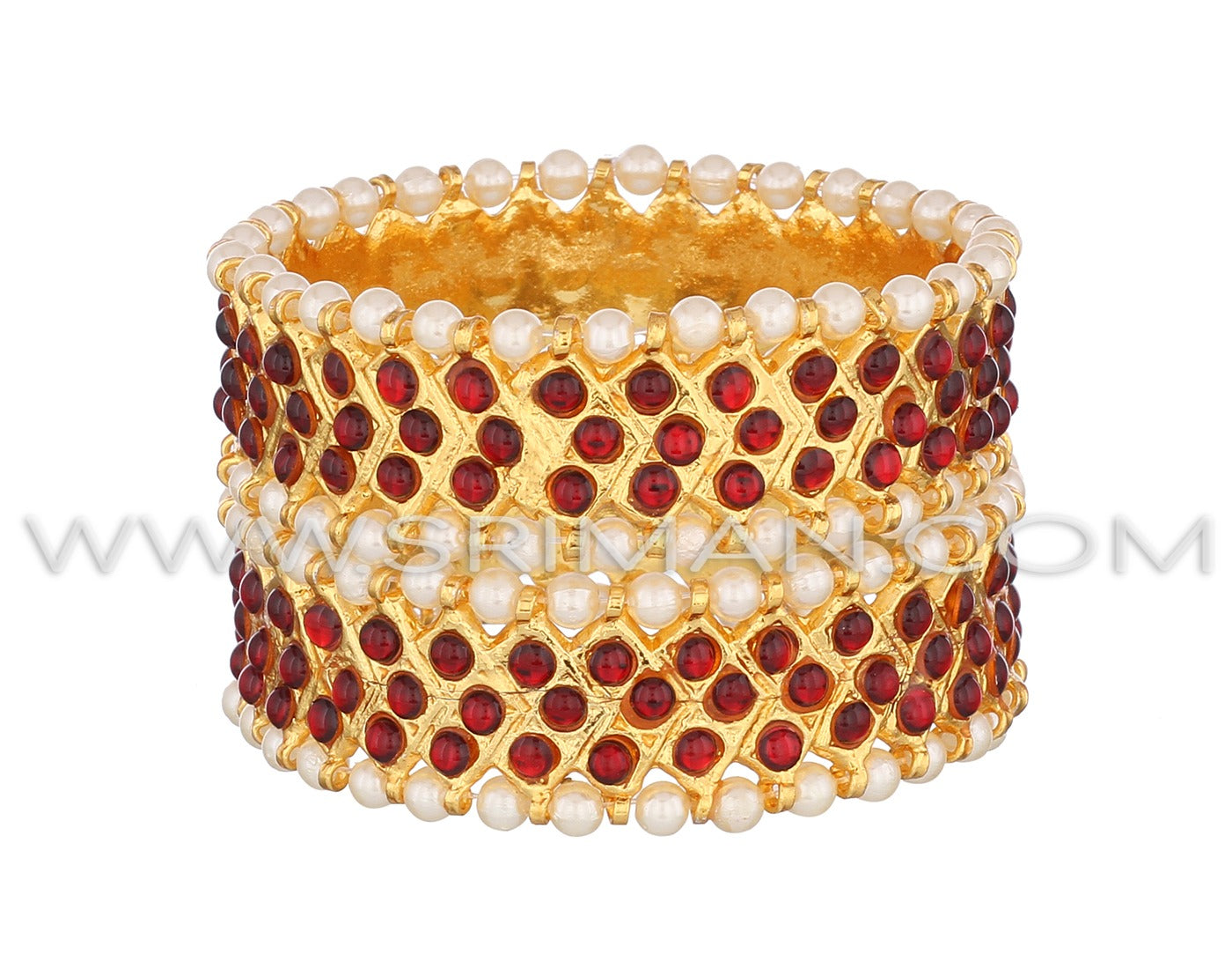 Red Triple Line Kemp Bangle