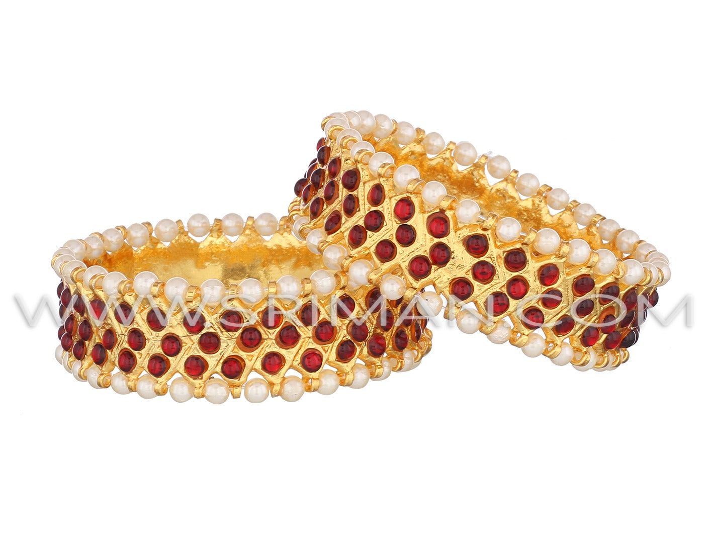 Red Triple Line Kemp Bangle