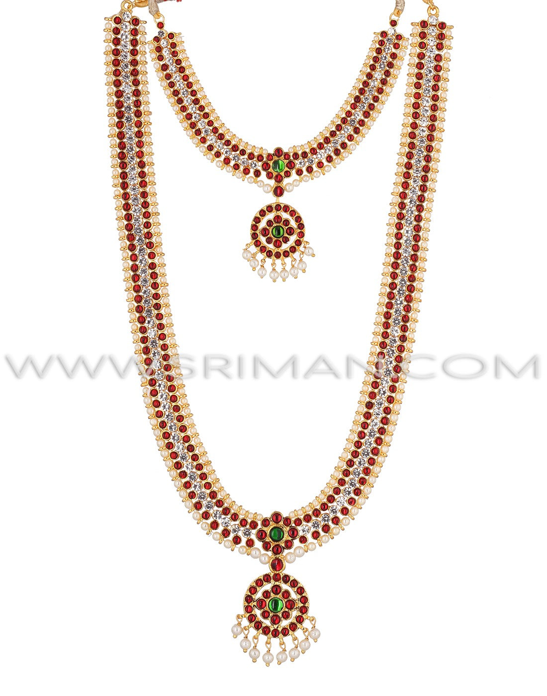 SRIMAN KEMPU  LONG HARAM AND NECKLACE