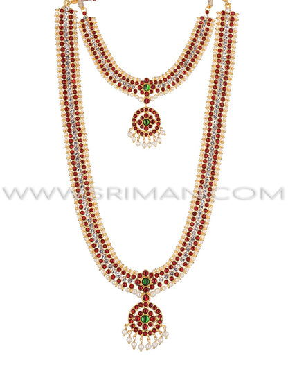 SRIMAN KEMPU  LONG HARAM AND NECKLACE