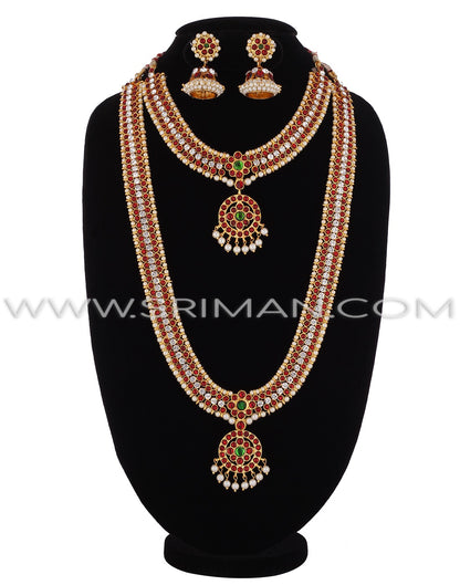 SRIMAN KEMPU  LONG HARAM AND NECKLACE