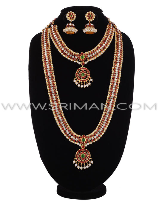 SRIMAN KEMPU  LONG HARAM AND NECKLACE