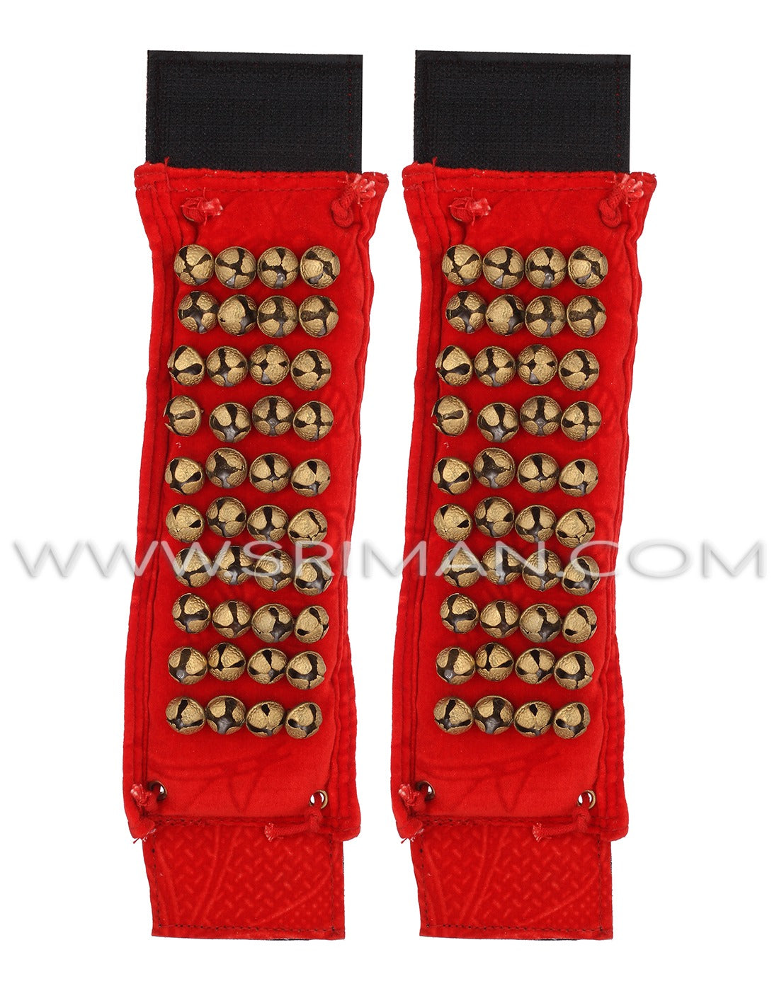 4 rows velvet velcro salangai ghungroo bharatanatyam dance anklets
