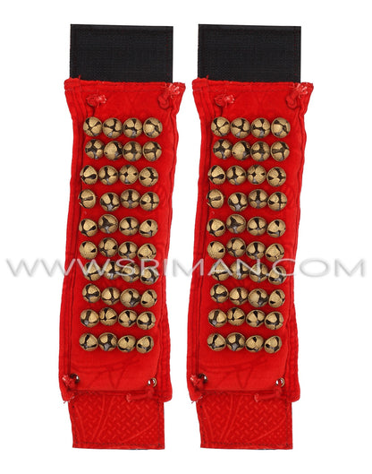 4 rows velvet velcro salangai ghungroo bharatanatyam dance anklets

