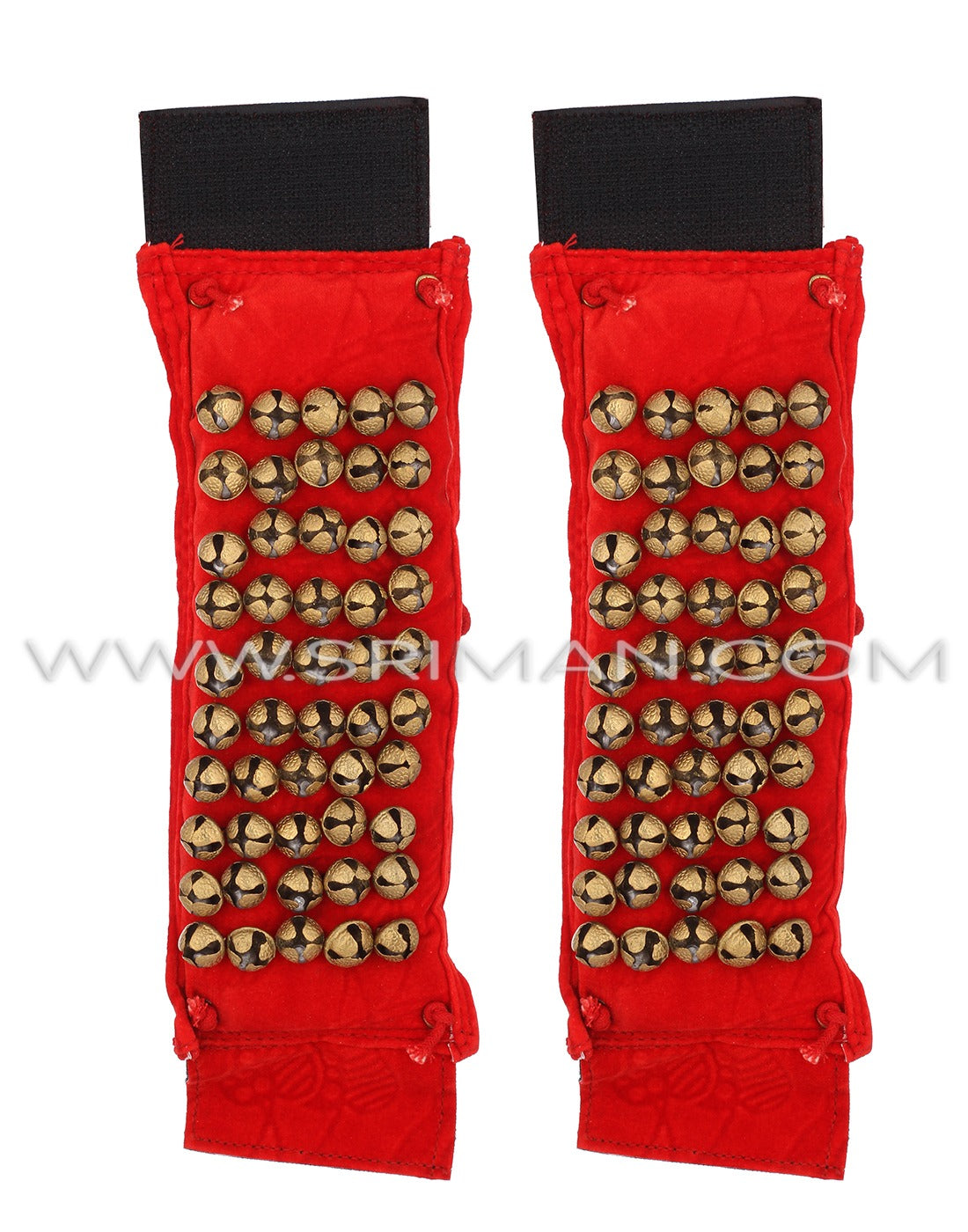 5 rows velvet velcro salangai ghungroo bharatanatyam dance anklets
