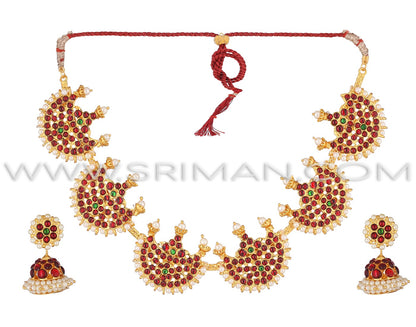 SRIMAN TRADITIONAL CHOKER SET WITH EARINGS