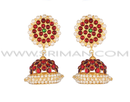 Red Kemp 4 Line Stone Earring