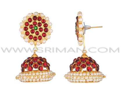Red Kemp 4 Line Stone Earring