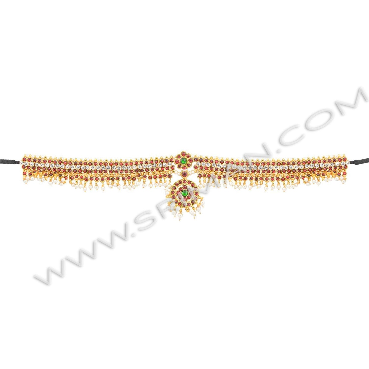 Sriman Bharatanatyam Jewellery center white stone  for kids