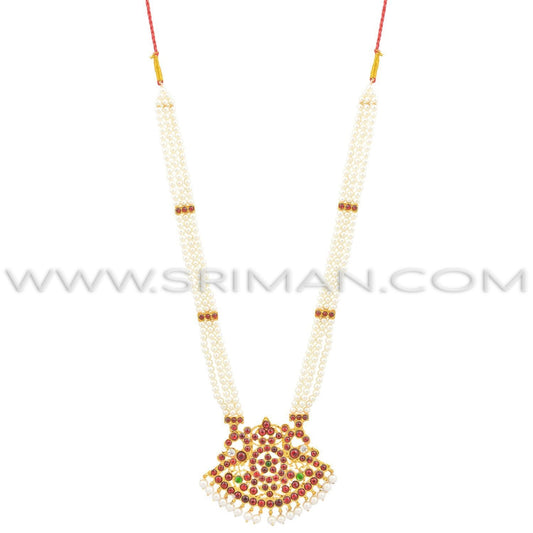 Bharatanatyam dance temple jewellery with Kemp stones