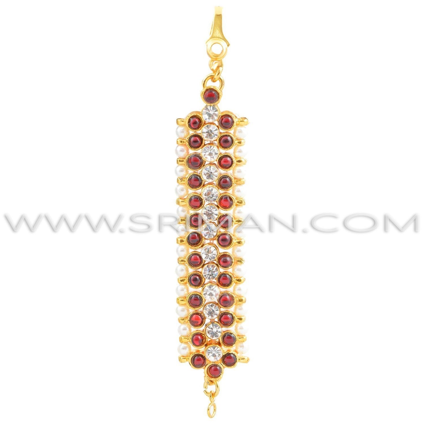 Sriman Bharatanatyam Jewellery center white stone  for kids