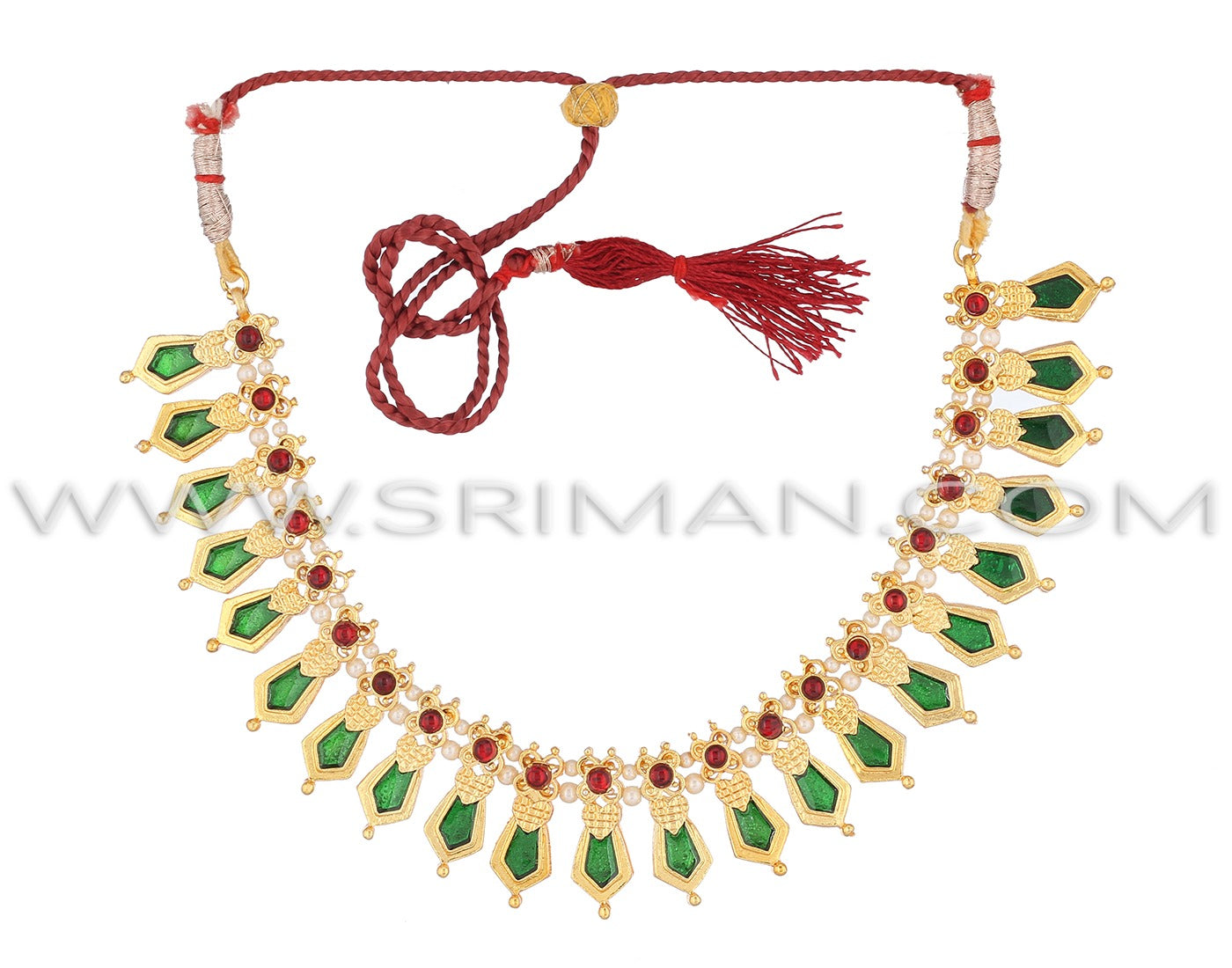 SRIMAN GREEN DESINGER CHOKER SET  WITH EARINGS