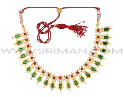 SRIMAN GREEN DESINGER CHOKER SET  WITH EARINGS