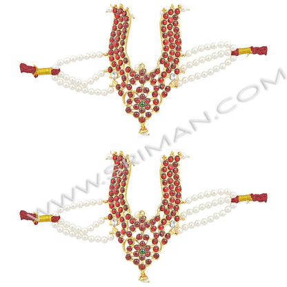 SRIMAN TEMPLE JEWELLERY DANCE SET WITH BELT.