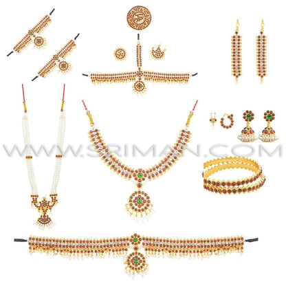 Sriman Bharatanatyam Jewellery center white stone  for kids