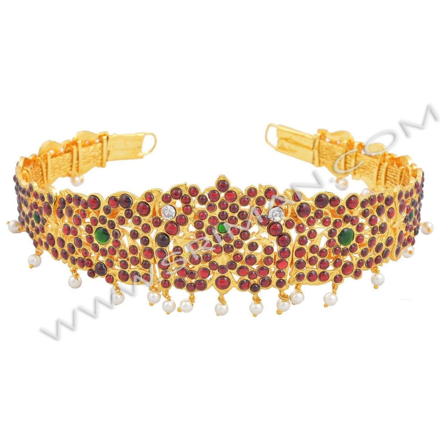 SRIMAN TEMPLE JEWELLERY DANCE SET WITH BELT.