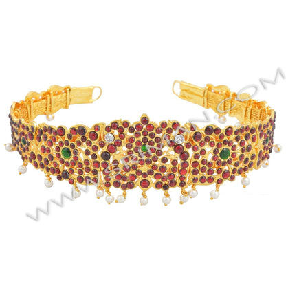 SRIMAN TEMPLE JEWELLERY DANCE SET WITH BELT.