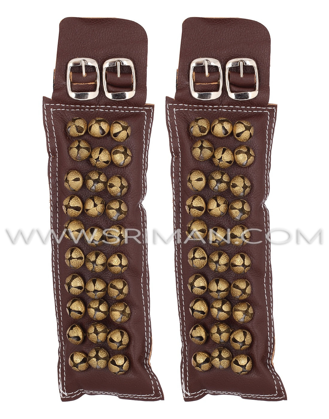 3 Line Leather Pad Ankel Bell GHUNGROO