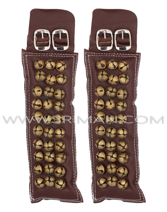 3 Line Leather Pad Ankel Bell GHUNGROO