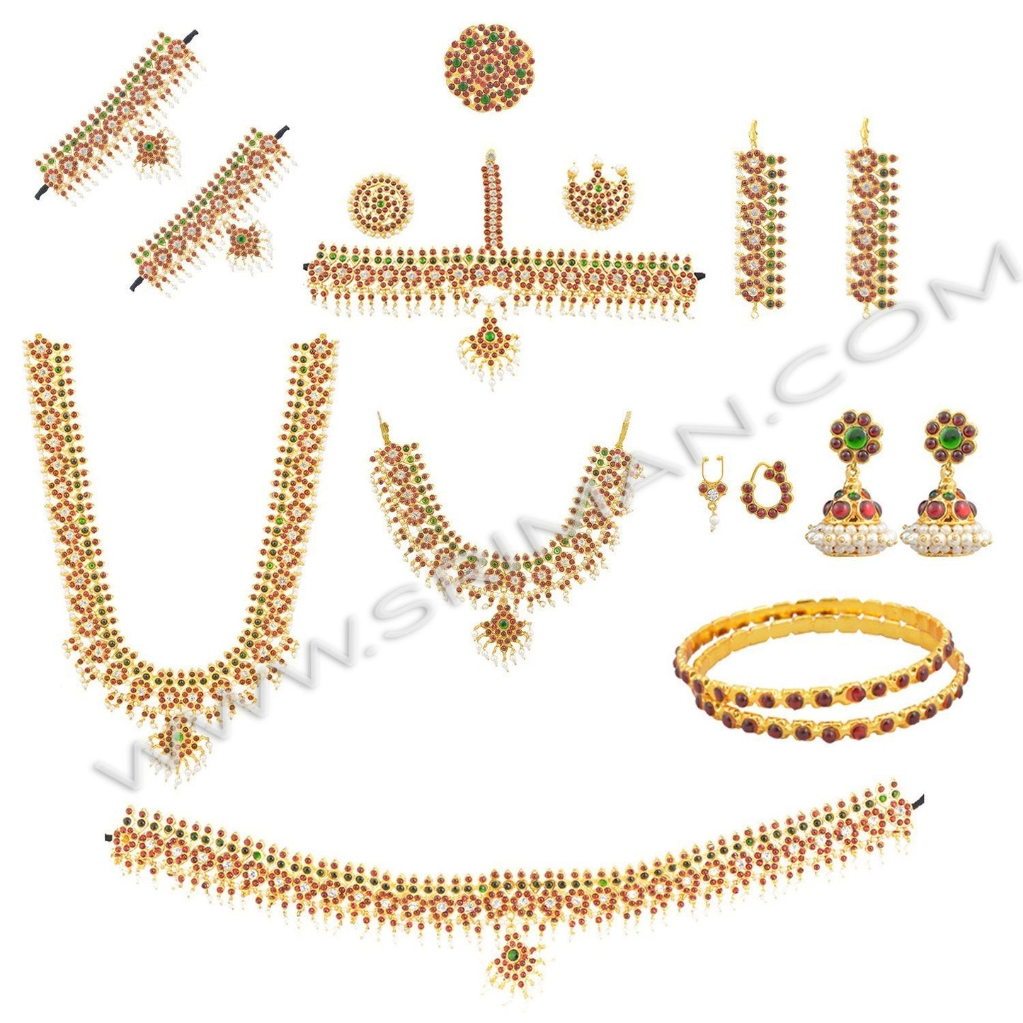 SRIMAN TEMPLE DANCE JEWELLERY SET- MANGO