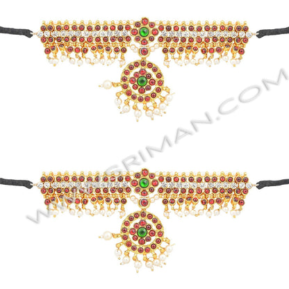 Kids Bharatanatyam Jewellery set kempu design - 10 items