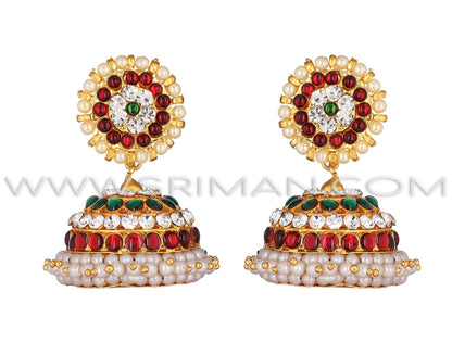 Red, White, Green Kemp Earring(Jumki)