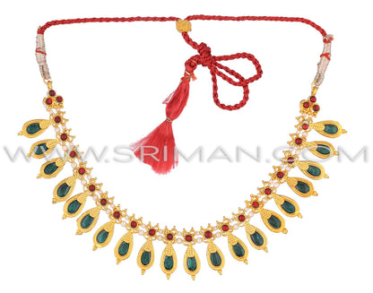 SRIMAN GREEN DESINGER CHOKER SET WITH EARINGS