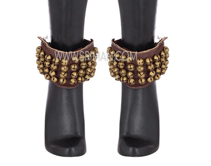 4 Line Leather Pad Ankel Bell GHUNGROO