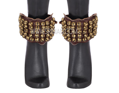 5 Line Leather Pad Ankel Bell GHUNGROO