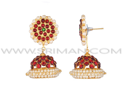 kempu small mango design long haram and necklace